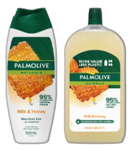 Palmolive-Body-Wash-450500mL-or-Liquid-Hand-Wash-Refill-1-Litre-Selected-Varieties on sale