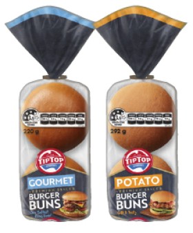 Tip-Top-Premium-Sliced-Burger-Buns-4-Pack-Selected-Varieties on sale