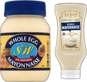 SW-Whole-Egg-Mayonnaise-Jar-440g-or-Heinz-Seriously-Good-Squeezy-Mayonnaise-500mL-Selected-Varieties on sale