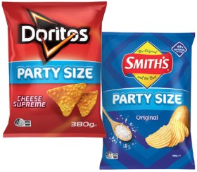 Smiths-Crinkle-Cut-Chips-or-Doritos-Corn-Chips-380g-Party-Size-Selected-Varieties on sale