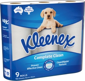 Kleenex-Complete-Clean-Toilet-Tissue-9-Pack on sale
