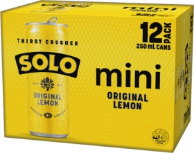 Pepsi-Max-Solo-or-Schweppes-Mini-Can-12x250mL on sale
