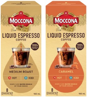 Moccona+Liquid+Espresso+Coffee+Sachet+8+Pack+Selected+Varieties