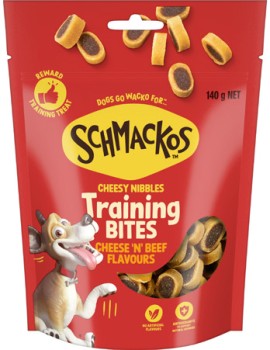 Schmackos-Training-Bites-Dog-Treats-130155g-Selected-Varieties on sale