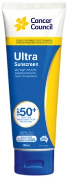 Cancer-Council-SPF50-Sunscreen-110mL-Selected-Varieties on sale
