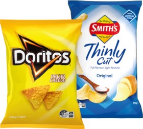 Doritos-Corn-Chips-150170g-or-Smiths-Thinly-Cut-Chips-175g-Selected-Varieties on sale