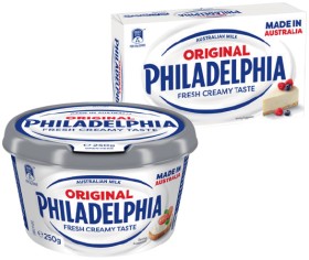Philadelphia+Cream+Cheese+Tub+or+Block+250g+Selected+Varieties
