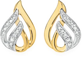 9ct-Gold-Diamond-Teardrop-Earrings on sale