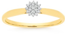 9ct-Gold-Diamond-Cluster-Ring on sale