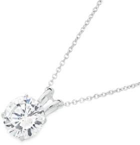 Sterling-Silver-Cubic-Zirconia-Split-Bale-Solitaire-Pendant on sale