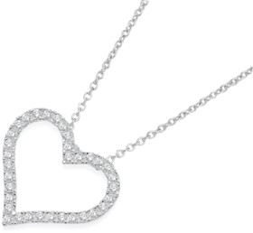 Sterling-Silver-Cubic-Zirconia-Open-Heart-Pendant on sale