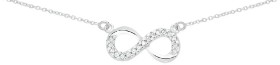 Sterling+Silver+Cubic+Zirconia+44%2B3cm+Infinity+Necklet