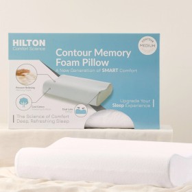 Comfort-Science-Memory-Foam-Contour-Medium-Pillow-by-Hilton on sale