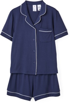 Bamboo-PJ-Set-Navy-Blue on sale