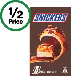 Mars+or+Snickers+Frozen+Dessert+Bars+220-250ml+Pk+5