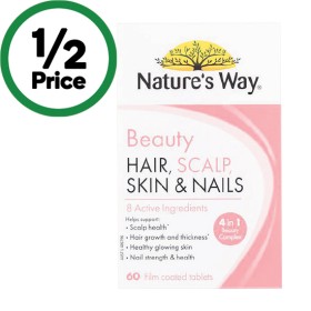 Natures-Way-Beauty-Hair-Scalp-Skin-Nails-Tablets-Pk-60 on sale