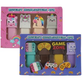 Novelty+Highlighters+Pk+4