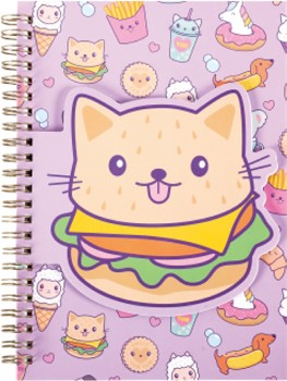 Cat-Burger-Spiral-Notebook on sale