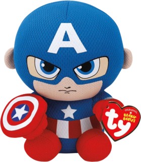 TY+Beanie+Boos+Captain+America+Floppy+Regular