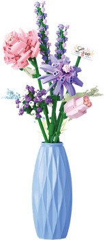 Flower-Love-Blue-Vase-Bouquet-303pcs on sale