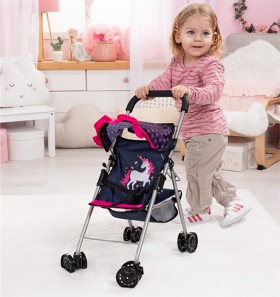 Bayer+Baby+Doll+Stroller+Blue+W+Hearts+%26amp%3B+Unicorn
