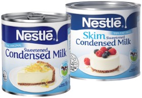 Nestl%26eacute%3B+Sweetened+Condensed+Milk+395g+or+Skim+99%25+Fat+Free+410g