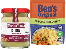 MasterFoods-Mustard-Jar-170-175g-Squeezy-Mustard-250275g-or-Bens-Original-Flavoured-Rice-240250g-Selected-Varieties on sale