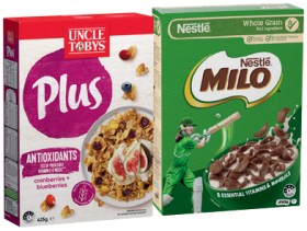 Uncle-Tobys-Plus-410435g-or-Nestl-Milo-Cereals-330350g-Selected-Varieties on sale