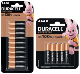 Duracell-Coppertop-Batteries-AA-10-Pack-or-AAA-8-Pack on sale