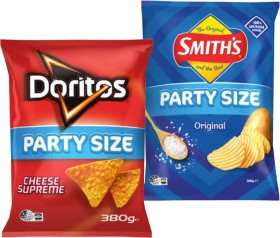 Doritos+Corn+Chips+or+Smith%26rsquo%3Bs+Crinkle+Cut+Party+Size+380g+Selected+Varieties