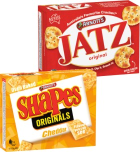 Arnotts-Shapes-130190g-Jatz-225g-or-Clix-250g-Selected-Varieties on sale