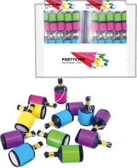 Partystar-Party-Poppers-25-Pack on sale