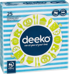 Deeko+Printed+Lunch+Napkins+2+Ply+25+Pack