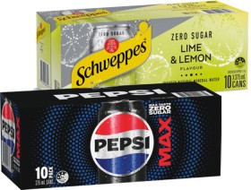 Pepsi%2C+Solo+or+Schweppes+Infused+Natural+Mineral+Water+10x375mL+Selected+Varieties