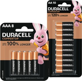 Duracell+Coppertop+Batteries+AA+10+Pack+or+AAA+8+Pack