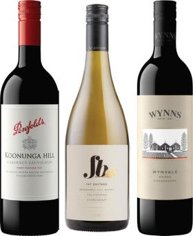 Penfolds+Koonunga+Hill%2C+Fat+Bastard+or+Wynns+Coonawarra+The+Siding+750mL+Varieties