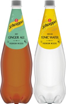 Schweppes+Mixers%2C+Soft+Drinks+or+Natural+Mineral+Water+1.1+Litre+Selected+Varieties