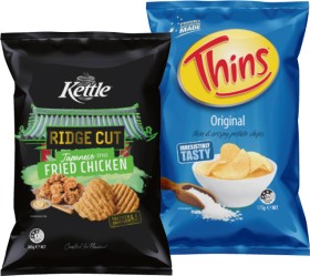 Kettle+Ridge+Cut+Potato+Chips+165g+or+Thins+Chips+150%E2%80%91175g+Selected+Varieties