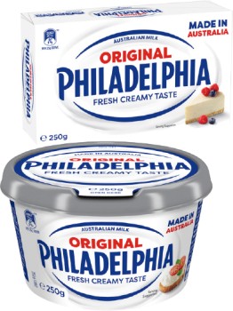 Philadelphia+Cream+Cheese+Block+or+Tub+250g+Selected+Varieties