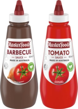 MasterFoods+Tomato+or+Barbecue+Sauce+475%E2%80%91500mL+Selected+Varieties