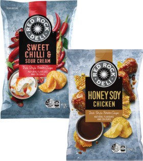 Red-Rock-Deli-Potato-Chips-150g-165g on sale