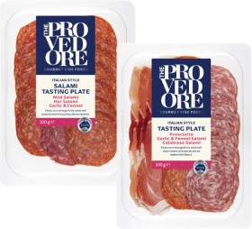 Provedore-Italian-Style-Prosciutto-or-Salami-Tasting-Plates-100g on sale