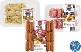 Coles-Entertaining-Chicken-Tenderloin-Skewers-300g-Beef-Sliders-500g-or-Pork-Kransky-Bites-400g on sale