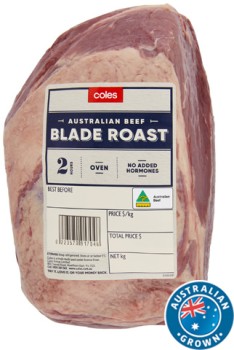 Coles-Australian-No-Added-Hormones-Beef-Blade-Roast on sale