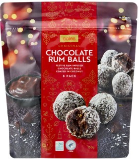 Coles+Christmas+Chocolate+Rum+Balls+8+Pack+160g