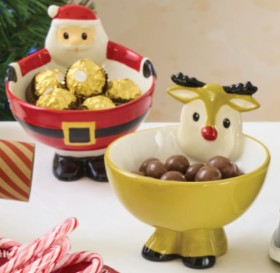 Novelty+Bowl+Santa+or+Reindeer+1+Each