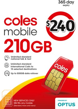 Coles-Mobile-240-SIM on sale