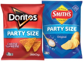 Doritos-Corn-Chips-Smiths-Crinkle-Cut-380g-or-Red-Rock-Deli-Chips-Party-Size-290g-Selected-Varieties on sale