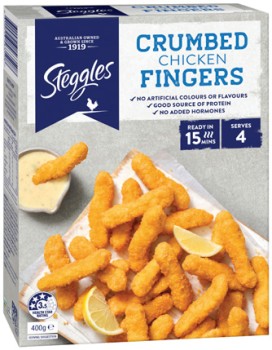 Steggles-Crumbed-Chicken-Fingers-400g on sale