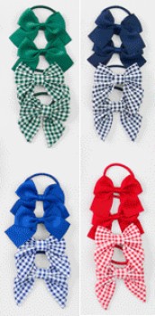 4-Pack-Gingham-Bow-Elastics on sale